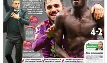 Galatasaray 4 - Eskişehirspor 2 Gazete manşetleri