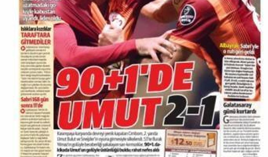 Galatasaray Kasımpaşa Gazete manşetleri