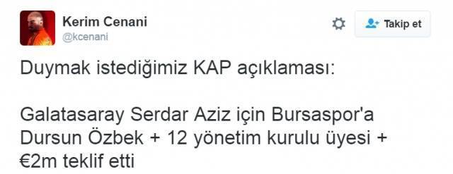 Serdar Aziz transferi sosyal medyayı salladı