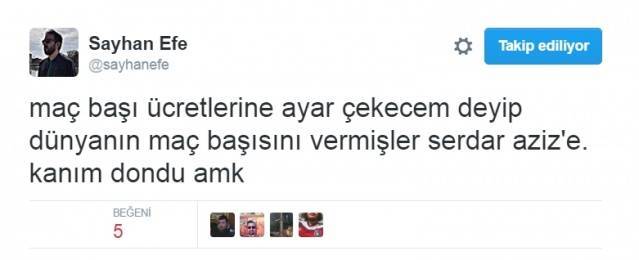 Serdar Aziz oynamadığı maçta prim alacak