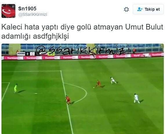 Karşılaşma Kayserispor'un 1-0 üstünlüğüyle devam ederken Umut Bulut'un kaleciyle karşı karşıya kaldığı pozisyonun golle sonuçlanmaması tepkilere neden oldu.