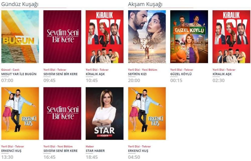 Star yayın akışı. Star TV Yayin Akişi.